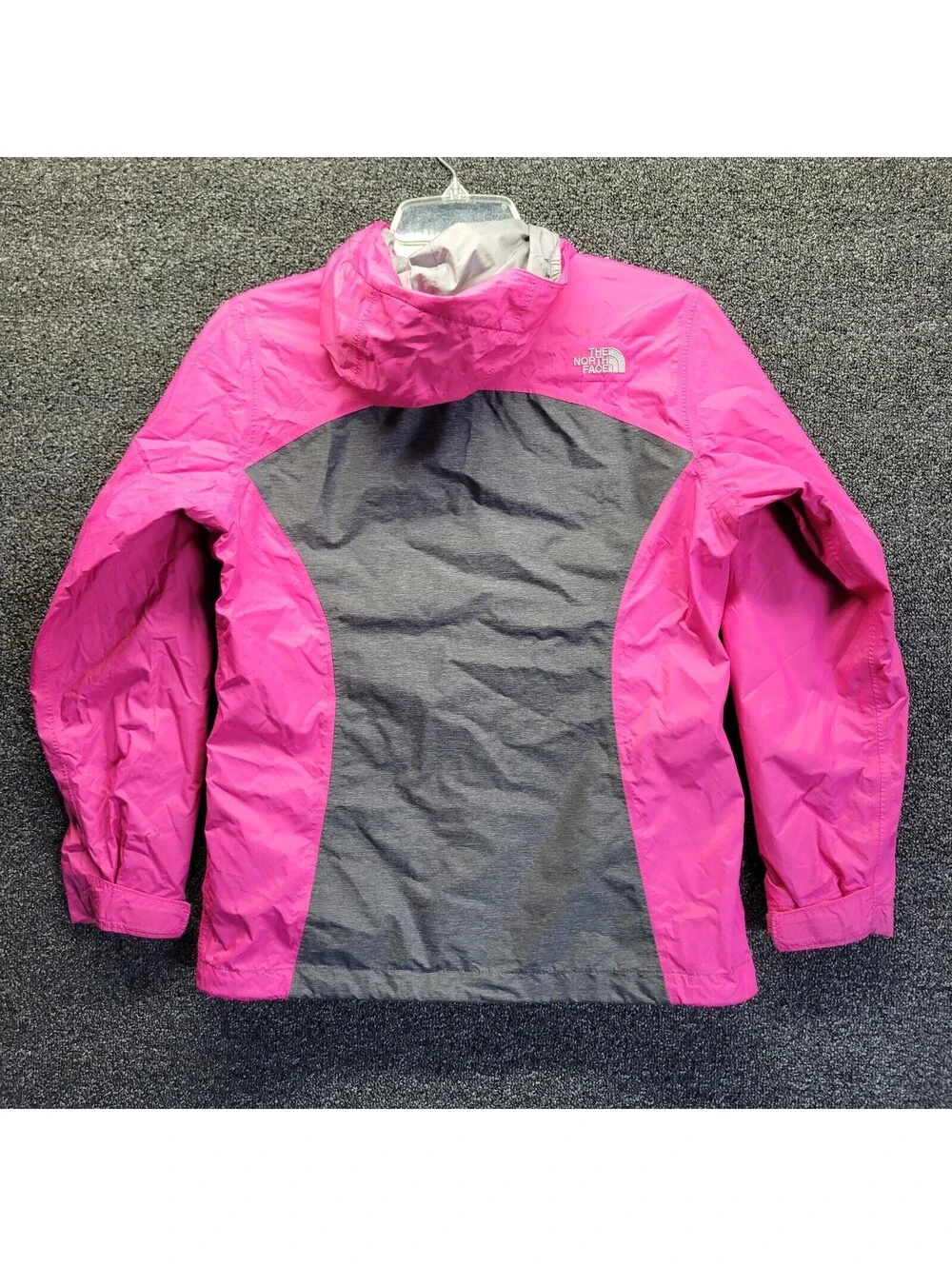 THE NORTH FACE DryVent 3-in-1 Pink/Gray Windbreaker/Soft Sweater Girl's Sz L